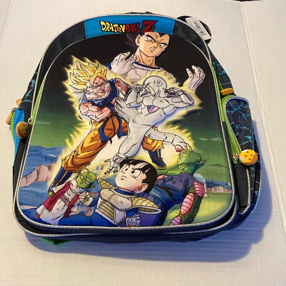 DragonBall Z Anime 3D Backpack Embossed Fantasy Character 4 Pockets Zippers New